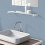 Zack Estante de Baño Blanco Acero y Vidrio 66x12 cm Colección Carvo